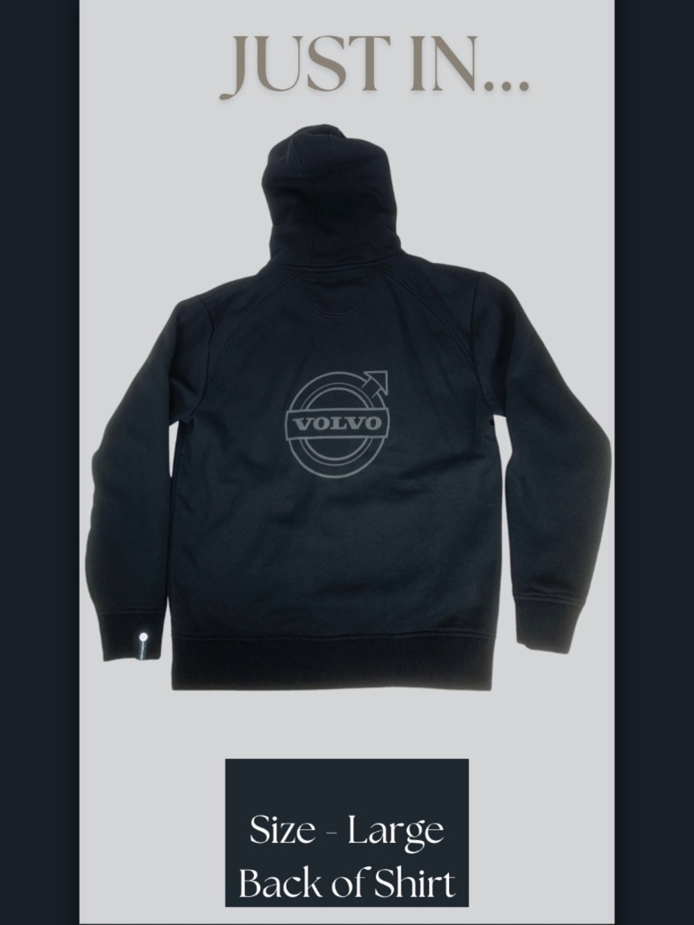 Volvo Logo Zip Hoodie Black Official Volvo Merchandise L Streetwear Casual